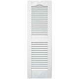 TopShield Standard Open Louver Shutters 001 White 12" x 39"