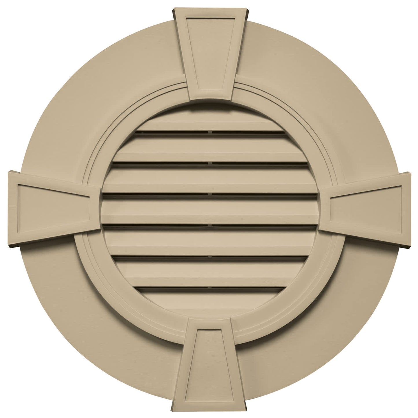 TopShield Round Designer Gable Vent 013 Light Almond 30" with Keystones