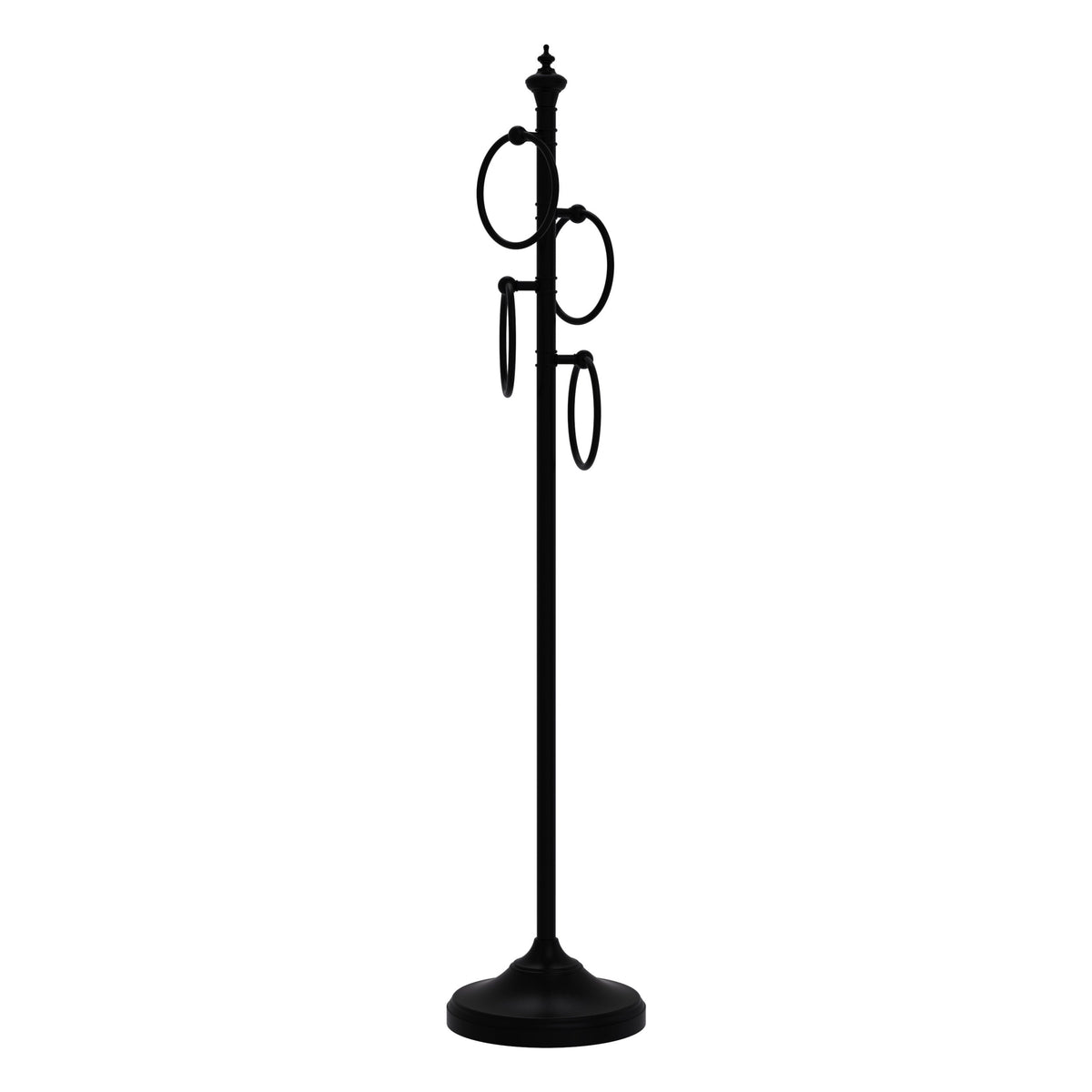 Allied Brass Oil-Rubbed Bronze Freestanding 4-Ring Towel Stand, Solid Brass, 49 in.