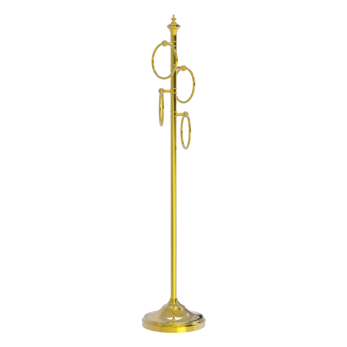 Allied Brass Oil-Rubbed Bronze Freestanding 4-Ring Towel Rack, Solid Brass, 49 in Tall