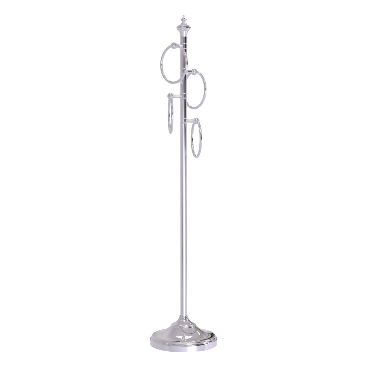 Allied Brass Oil-Rubbed Bronze Freestanding 4-Ring Towel Stand, Solid Brass, 49 in.