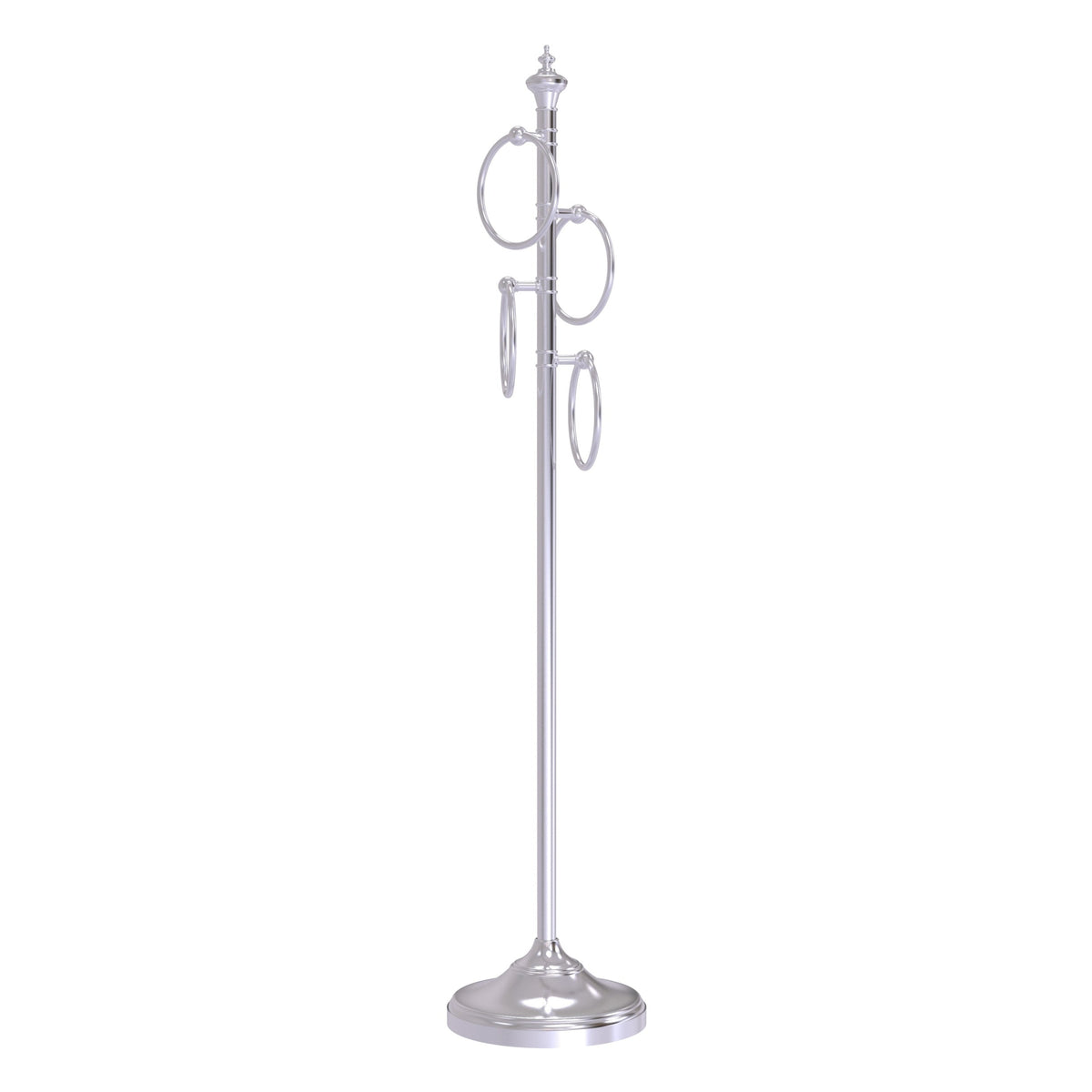 Allied Brass Oil-Rubbed Bronze Freestanding 4-Ring Towel Rack, Solid Brass, 49 in Tall