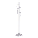 Allied Brass Satin Nickel Freestanding 4-Ring Towel Stand, Solid Brass, 49 in Tall