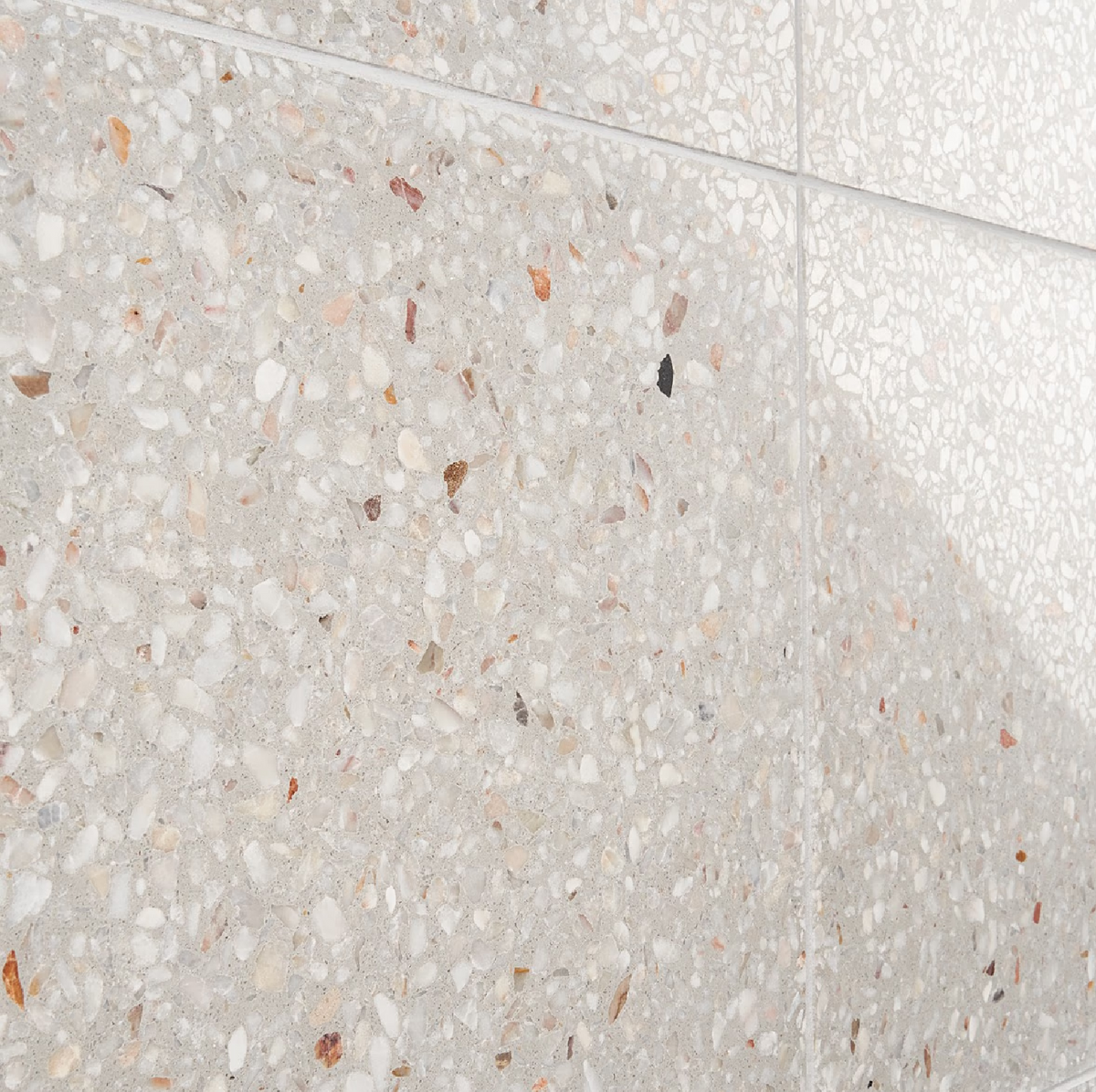 True Terrazzo Dove Gray 16x16 Polished Terrazzo Tile