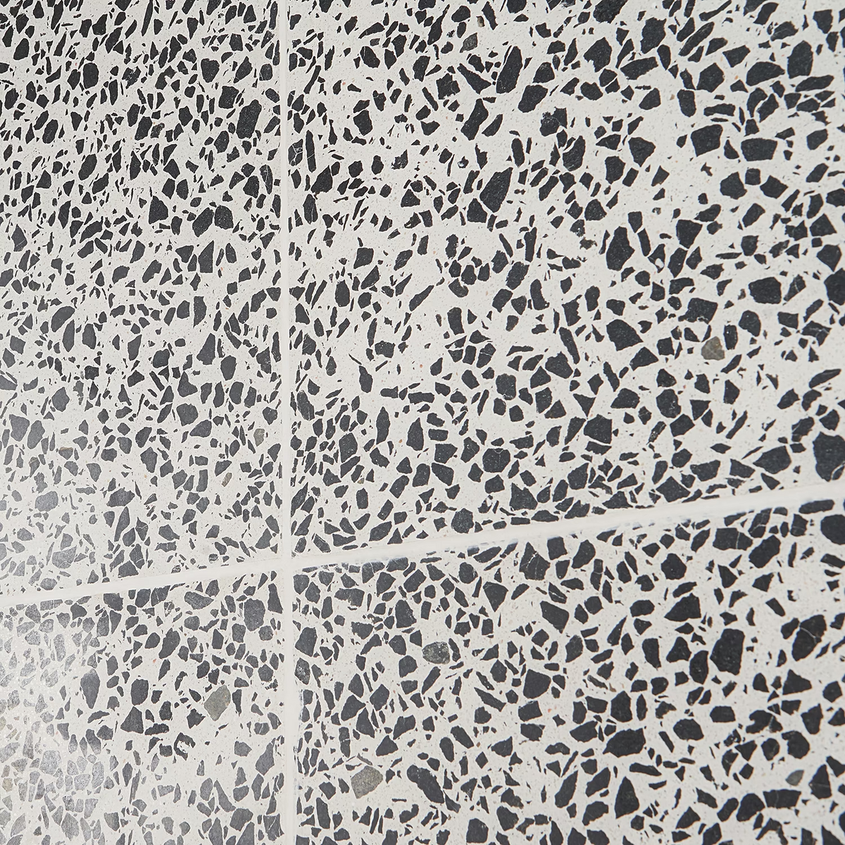 True Terrazzo Tinos Black and White 16x16 Polished Terrazzo Tile