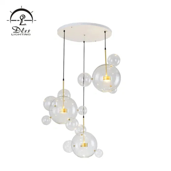 DLSS Lighting The Lovely Glass LED Chandelier Lamp for Living Room Pendant Light
