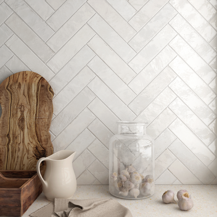 Tribeca Gypsum White Porcelain Wall Tile - 2.5 x 10 in.