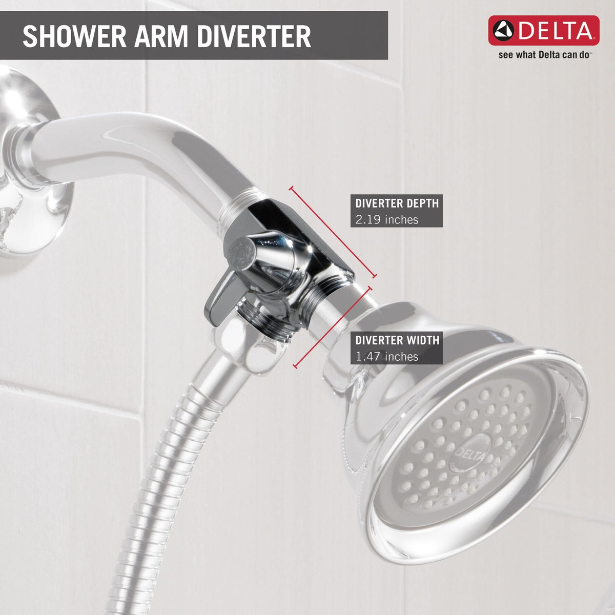 Delta 0.38-in Chrome Universal Shower Arm with Diverter