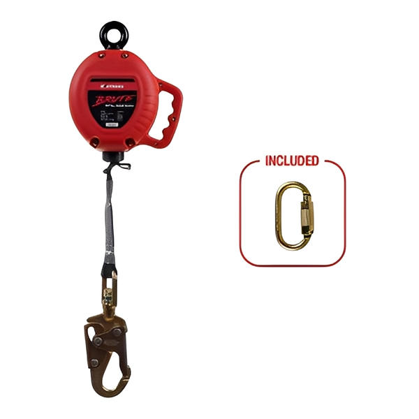 Brute Self Retracting Lifeline - Webbing Cable - Steel Snap Hook