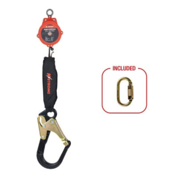 Micron Self Retracting Lifeline - Lrg Aluminum Rebar Hook w/ Steel Gate - 6ft