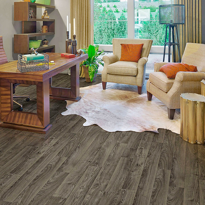 Congoleum ArmorCore UR Wood Ridge 12-ft W Cut-to-Length Rainy Evening Wood Look Low-Gloss Finish Sheet Vinyl