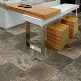 Congoleum (Sample) ArmorCore Pro UR Valley Path River Silt Waterproof Stone-Look Glue-Down Sheet Vinyl