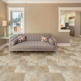 Congoleum ArmorCore Valley Path 12-ft W Cut-to-Length Quicksand Stone Look Low-Gloss Finish Sheet Vinyl