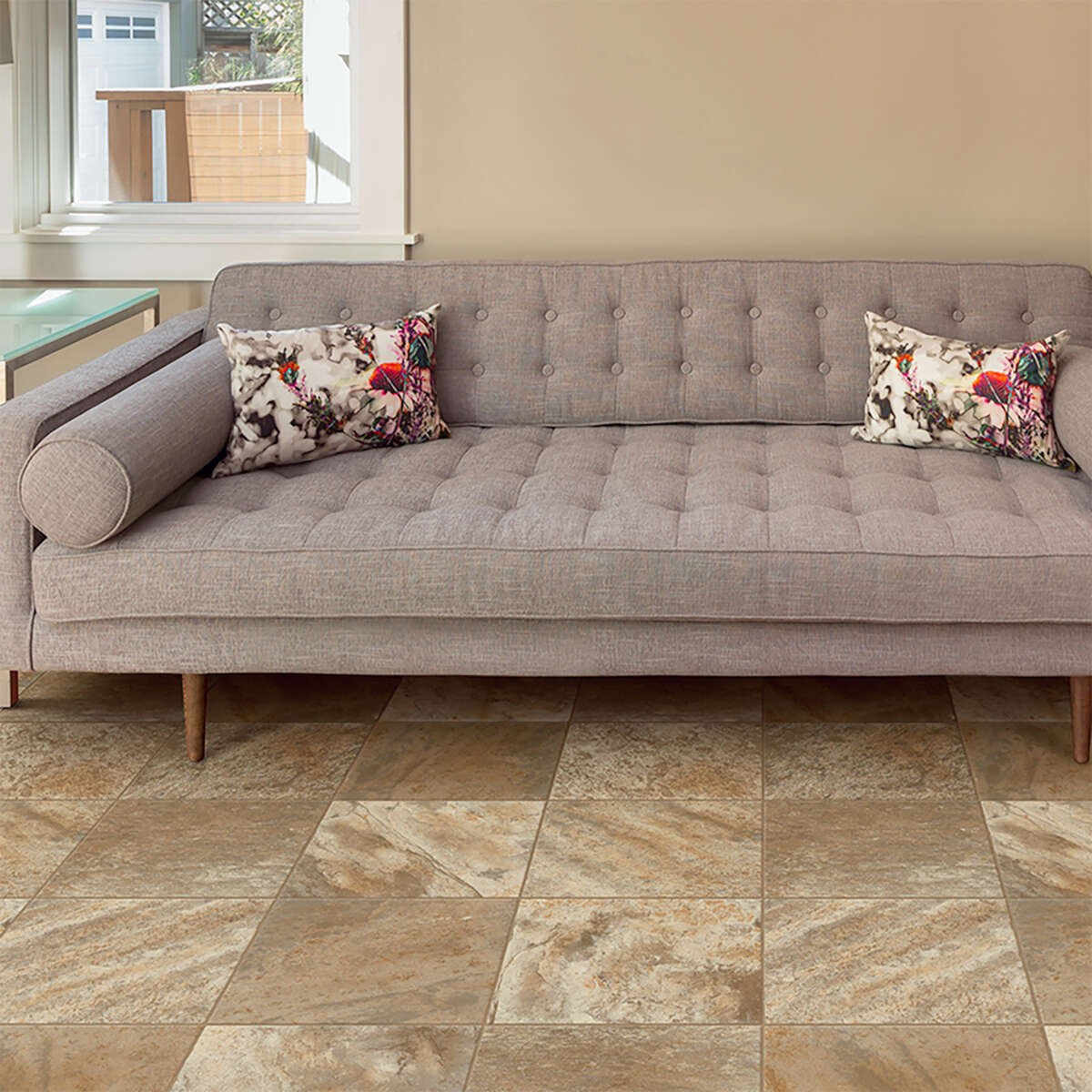Congoleum ArmorCore LC Valley Path Sandy Brown Sheet Vinyl, 12 ft Wide