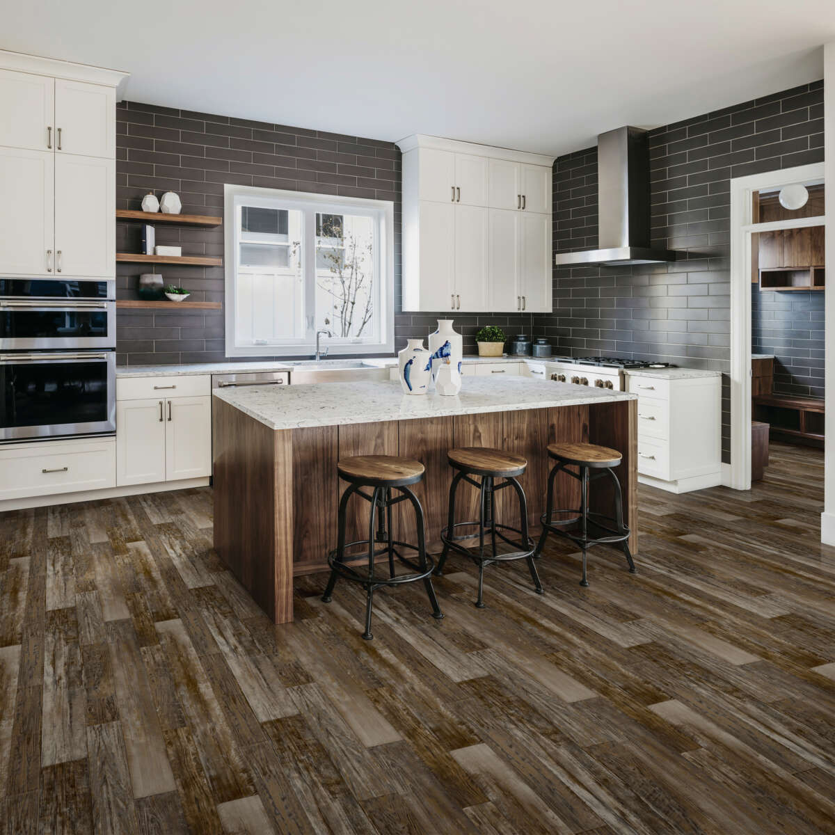 Congoleum ArmorCore Pro UR Farmhouse Timber 12-ft W x Cut-to-Length Steel Wool Wood Look Low-Gloss Finish Sheet Vinyl