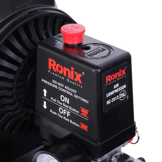 Ronix Ultra Quiet Oil-Free 25L Electric Industrial Hose Upright Air Compressor