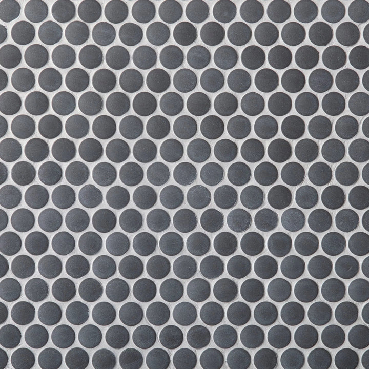 Unglazed Dark Gray Penny Porcelain Mosaic