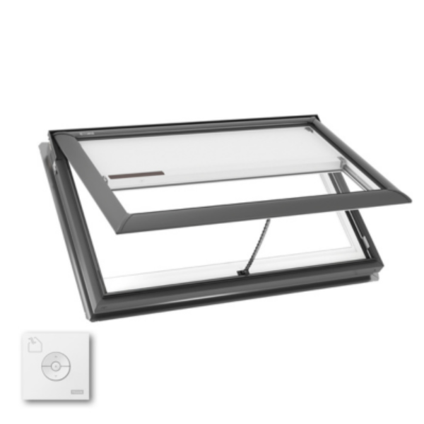 VELUX Manual Venting Deck Mount Skylight - White Solar Powered Shade image 13