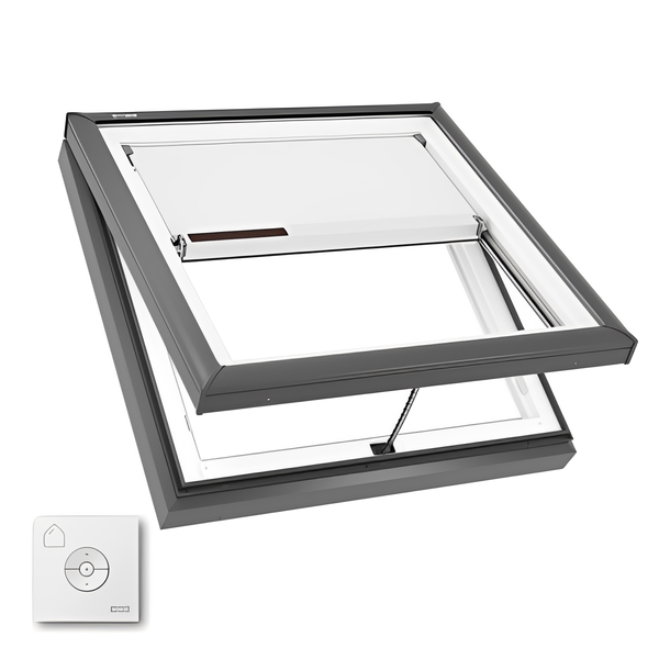 VELUX Manual Venting Curb Mount Skylight - White Solar Powered Shade image 15