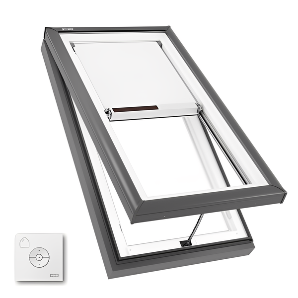 VELUX Manual Venting Curb Mount Skylight - White Solar Powered Shade