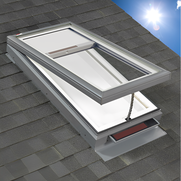 VELUX Solar Powered Venting Curb Mount Skylight - White Solar Powered Shade image 17