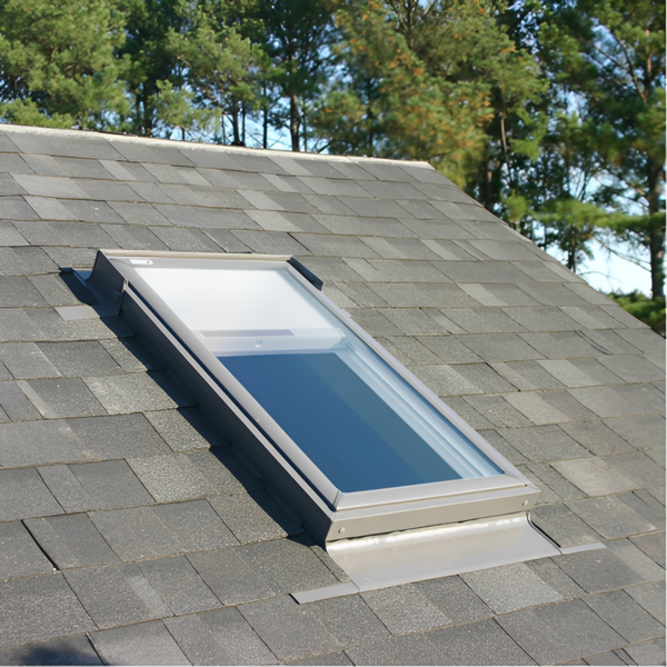 VELUX Fixed Deck Mount Skylight - White Solar Powered Shade image 4