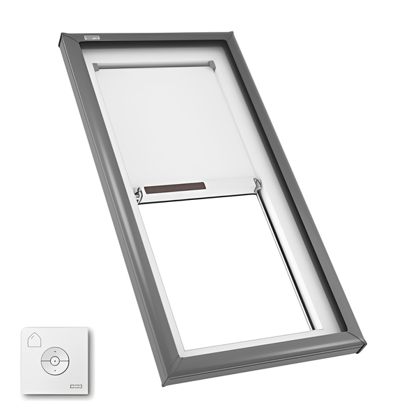 VELUX Fixed Curb Mount Skylight - White Solar Powered Shade