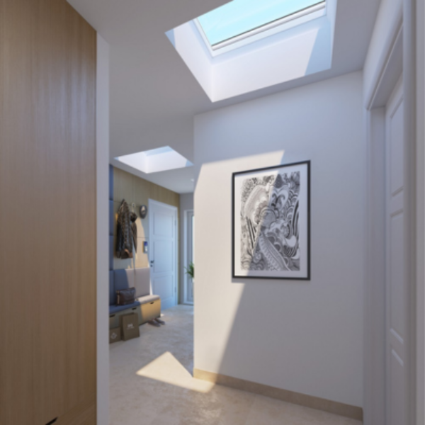 VELUX Fixed Self-Flashed Skylight Laminated LowE3 Glass - White Solar Powered Shade image 5