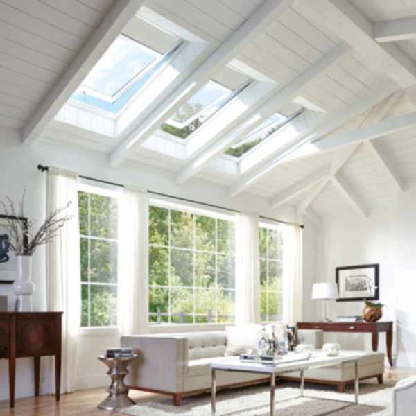 VELUX Solar Powered Venting Curb Mount Skylight - White Solar Powered Shade image 7