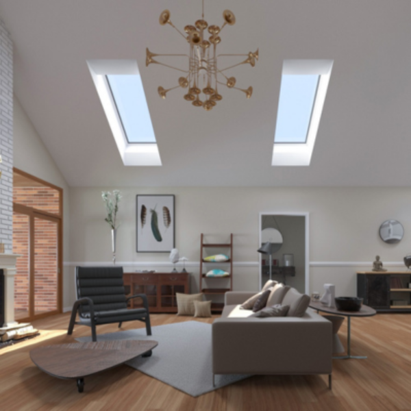VELUX Fixed Deck Mount Skylight - White Solar Powered Shade image 6