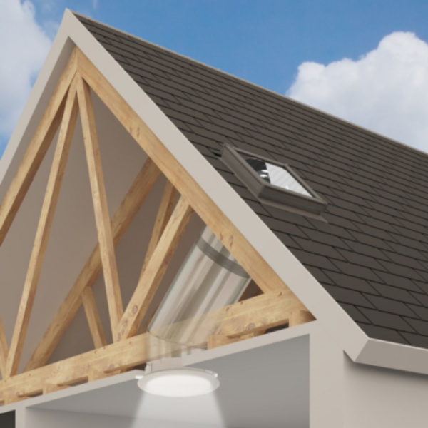 14 in. Curb Mount Rigid Sun Tunnel Skylight with Wildfire Glass and ECL Shingle Roof Flashing image 2