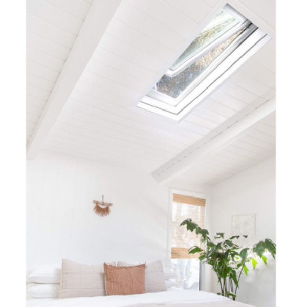 VELUX Solar Powered Venting Curb Mount Skylight - White Solar Powered Shade image 14