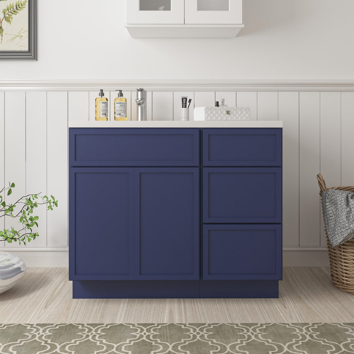 Vanity Art 15 in. W x 21 in. D x 32.5 in. H 3-Drawer Bath Vanity Cabinet (Cabinet Only) in White
