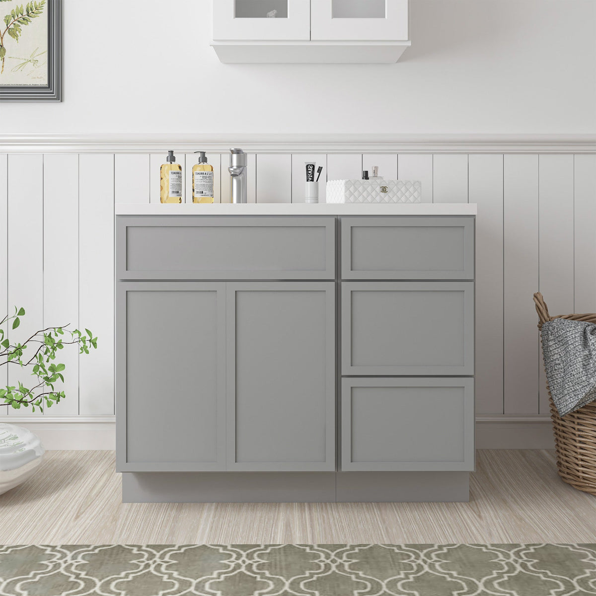 Vanity Art 15 in. W x 21 in. D x 32.5 in. H 3-Drawer Bath Vanity Cabinet Only in Sea Green