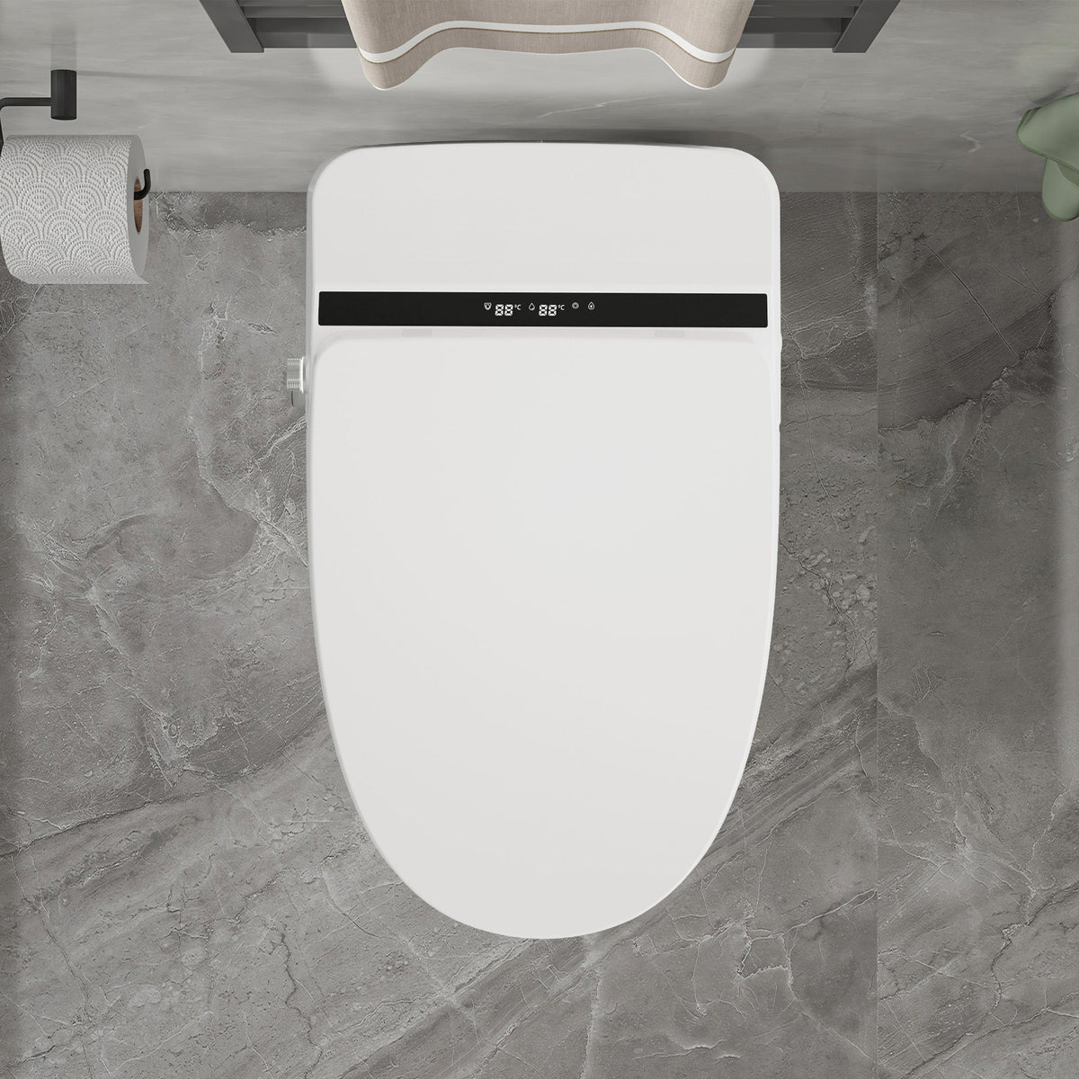 Vanity Art Elongated Smart Toilet Bidet, 1-Piece, 1.28 GPF, White, Auto Flush, Heated Seat, Air Drying, Remote Control, LED Display