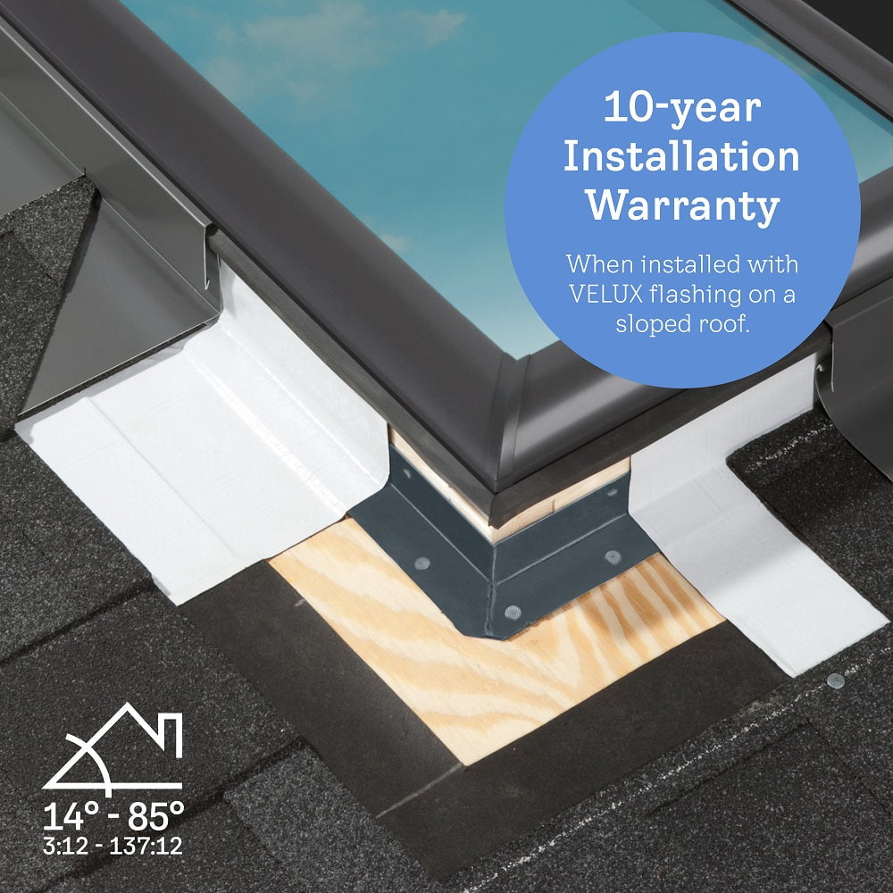 VELUX Fixed Deck Mount Skylight - White Solar Powered Shade image 3