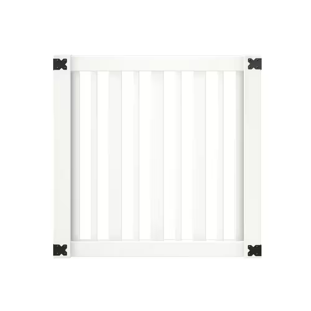 Veranda 4 ft. W x 4 ft. H White Vinyl Lafayette Fence Gate Kit