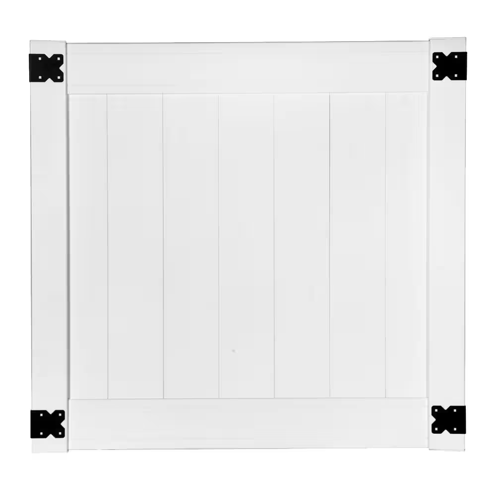 Veranda Pro Series 4 ft. W x 4 ft. H White Vinyl Woodbridge Privacy Fence Gate