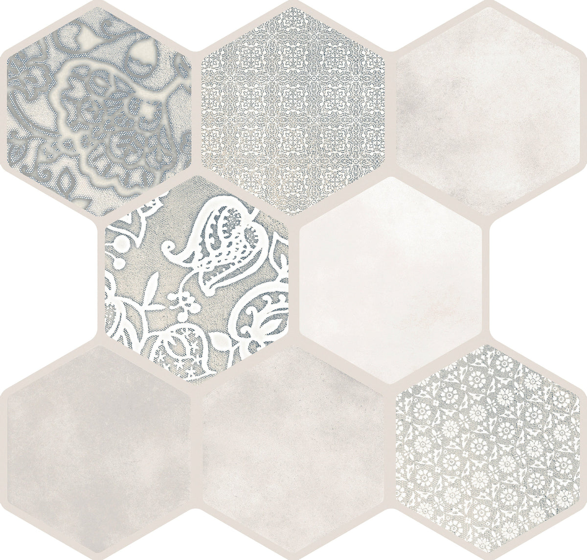 Emser VIRTUE 9-Pack White 18-in x 18-in Glazed Porcelain Patterned Floor and Wall Tile