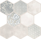 Emser VIRTUE 9-Pack White 18-in x 18-in Glazed Porcelain Patterned Floor and Wall Tile