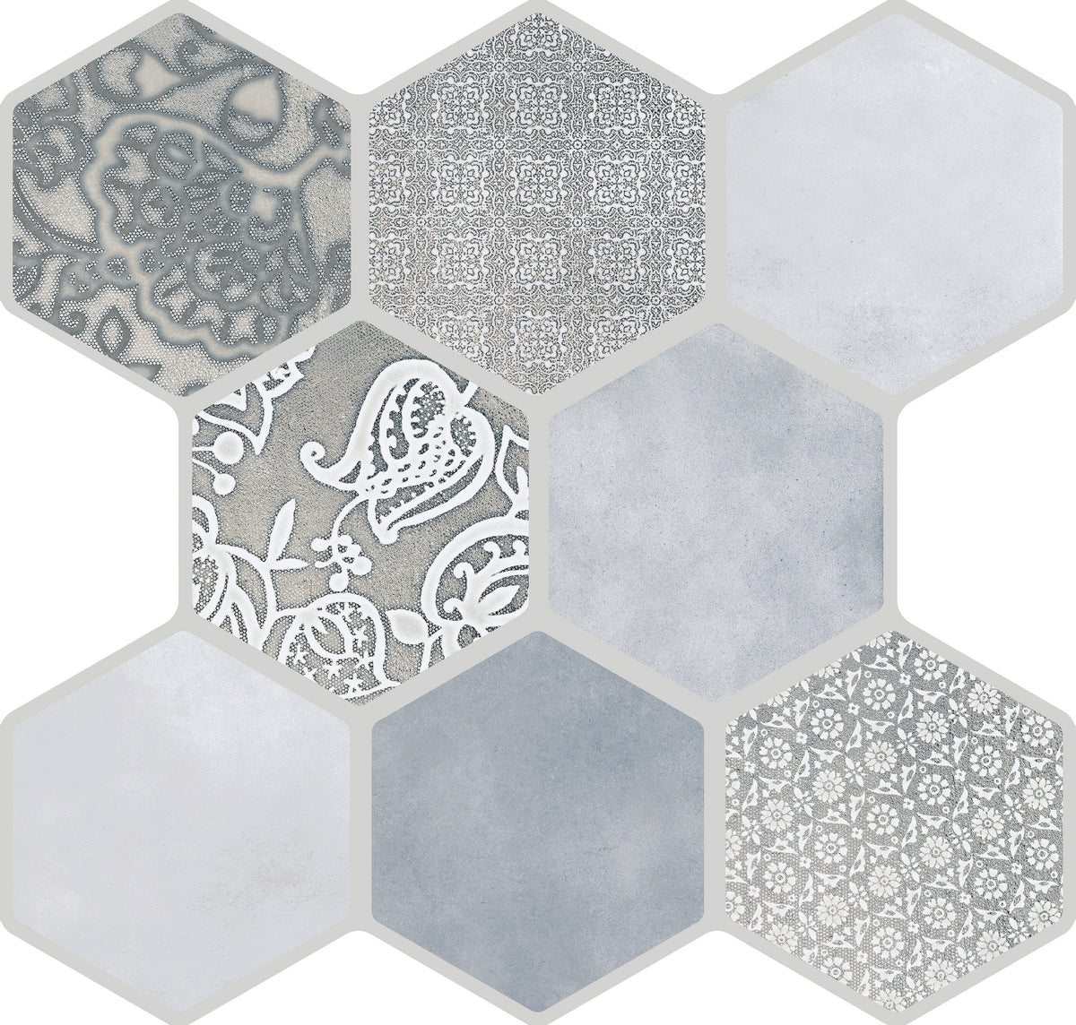 Emser VIRTUE 9-Pack White 18-in x 18-in Glazed Porcelain Patterned Floor and Wall Tile