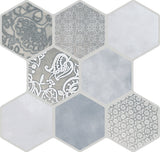 Emser VIRTUE 9-Pack White 18-in x 18-in Glazed Porcelain Patterned Floor and Wall Tile
