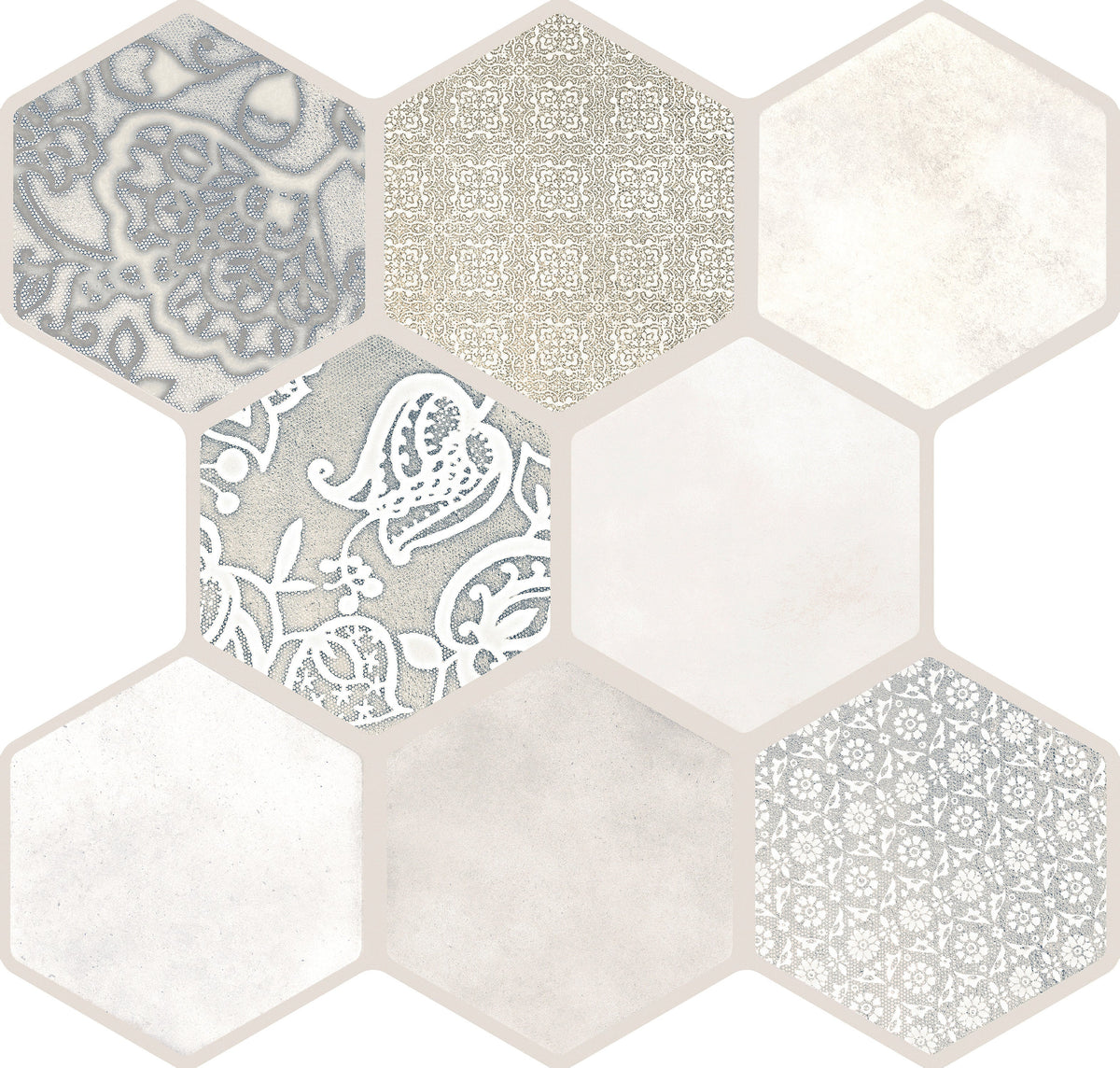 Emser VIRTUE 9-Pack White 18-in x 18-in Glazed Porcelain Patterned Floor and Wall Tile