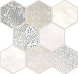 Emser VIRTUE 9-Pack White 18-in x 18-in Glazed Porcelain Patterned Floor and Wall Tile