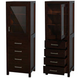 Wyndham Collection Sheffield 72-in Espresso Double Sink Bathroom Vanity with Ivory Marble Top, Mirror Included