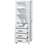 Wyndham Collection Sheffield 24-in W x 71.25-in H x 20-in D White Birch Freestanding Linen Cabinet