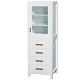 Wyndham Collection Sheffield 24-in W x 71.25-in H x 20-in D White Birch Freestanding Linen Cabinet