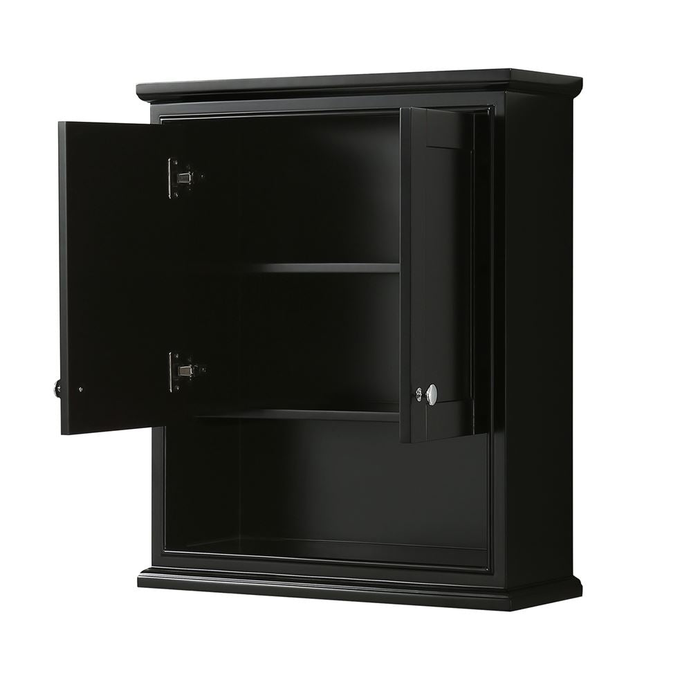 Wyndham Collection Deborah 25"W x 9"D x 30"H Dark Espresso Bathroom Wall Cabinet