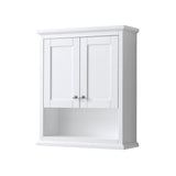 Wyndham Collection Avery 25-in W x 30-in H x 9-in D White Bathroom Wall Cabinet