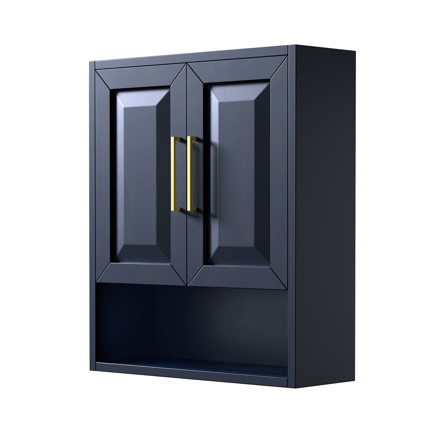 Wyndham Collection Daria 25"W x 9"D Dark Blue Over-the-Toilet Wall Storage Cabinet